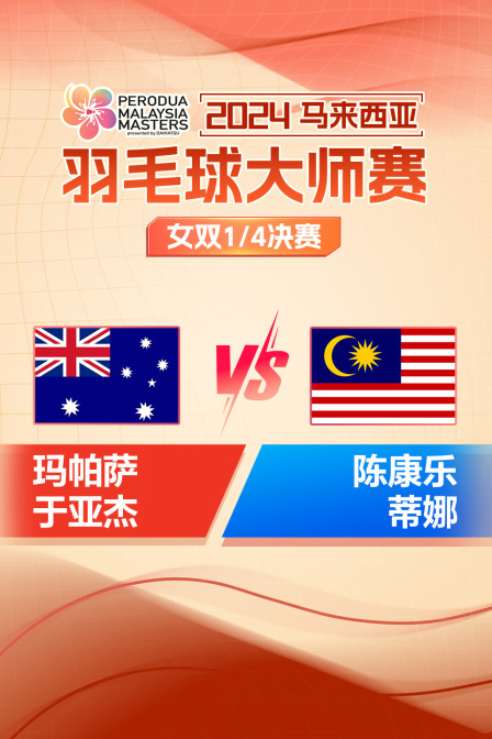 2024马来西亚羽毛球大师赛 女双1/4决赛 玛帕萨/于亚杰VS陈康乐/蒂娜